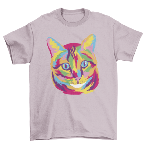 Colorful cat animal face t-shirt